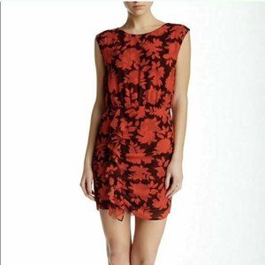 Rebecca Minkoff NWT Red Floral Ruffle Mini Dress 0